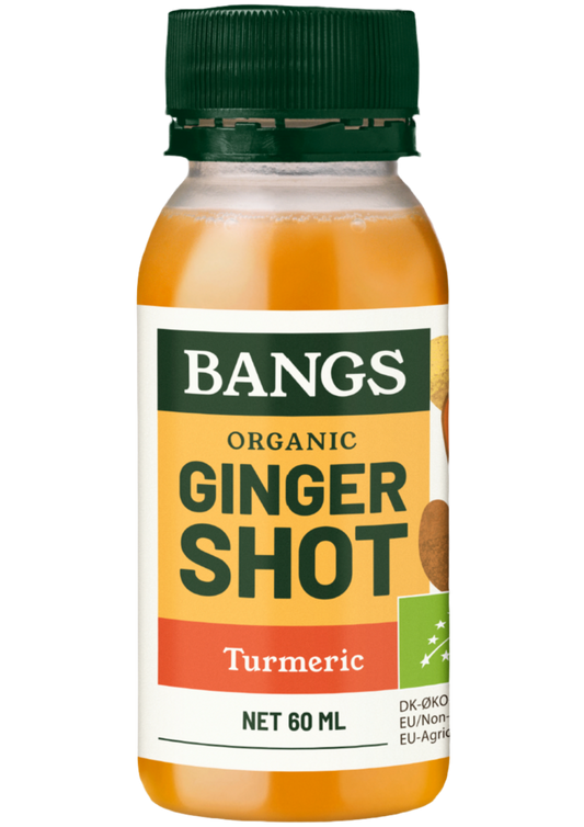 BANGS ORGANIC GINGER SHOT - TURMERIC - 6 X 60ml