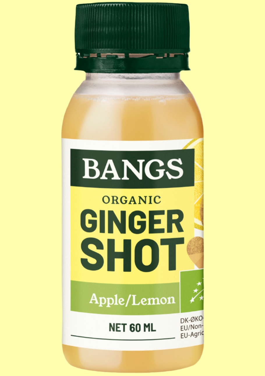 BANGS ORGANIC GINGER SHOT - APPLE/LEMON - 6 X 60ml