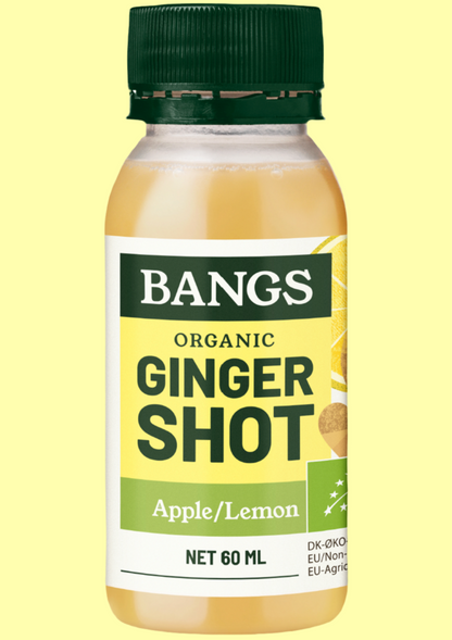 BANGS ORGANIC GINGER SHOT - APPLE/LEMON - 6 X 60ml