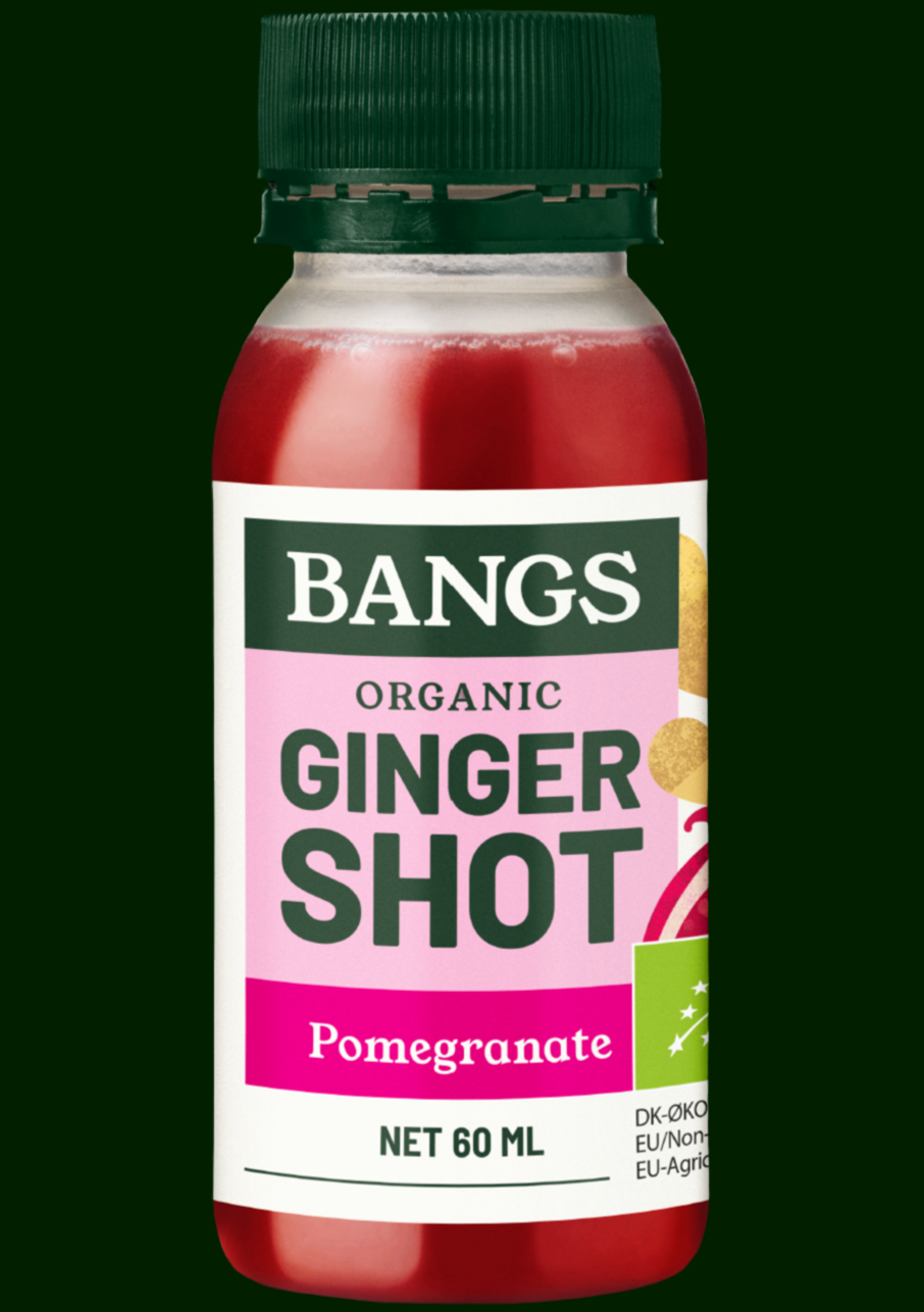 BANGS ORGANIC GINGER SHOT - POMEGRANATE - 25 x 60ml