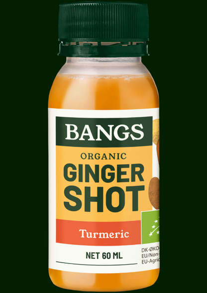 BANGS ORGANIC GINGER SHOT - TURMERIC - 6 X 60ml