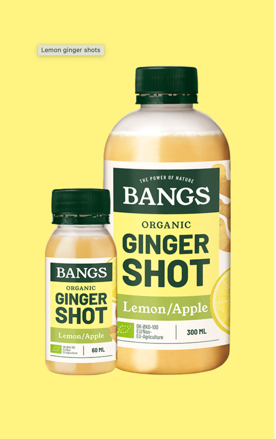 BANGS ORGANIC GINGER SHOT - APPLE/LEMON 300ml