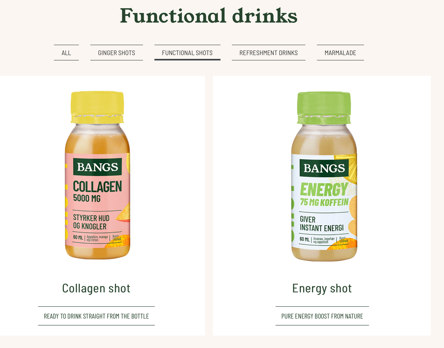 BANGS FUNCTIONAL SHOT - ENERGY - 6 x 60ml